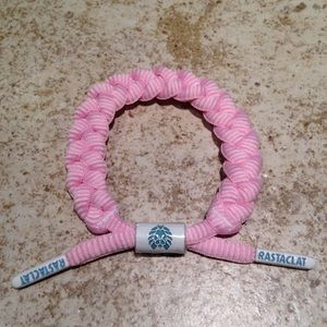 Rastaclat Bracelet Wristband Shoelace Pink White